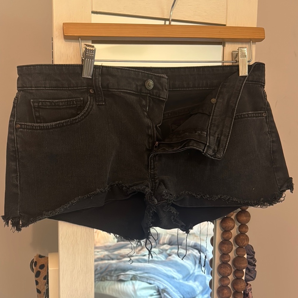 Joe's Jeans Black Jean Shorts Distressed Cut-Off Hem